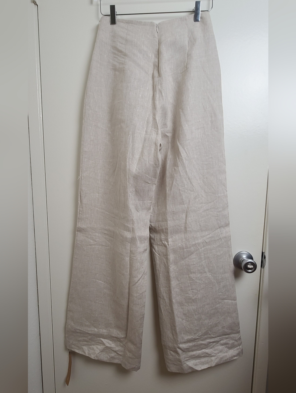 NWT Reformation Linen Trousers Oatmeal Size 6 - Picture 5 of 8
